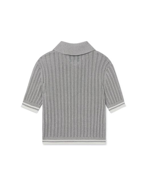 Casablanca Paris Gray Short Sleeve Polo Shirt, By