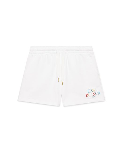 Casablanca Paris White Short De Survêtement À Logo Superposé