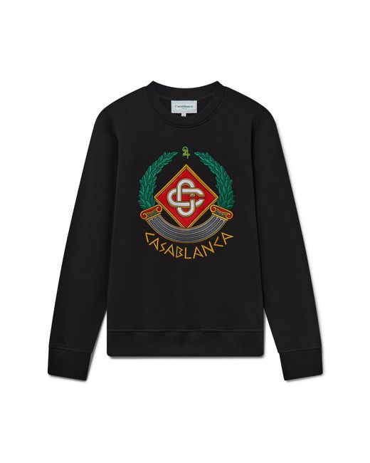 Casablanca Paris Black Sweat-Shirt Casa Crest for men