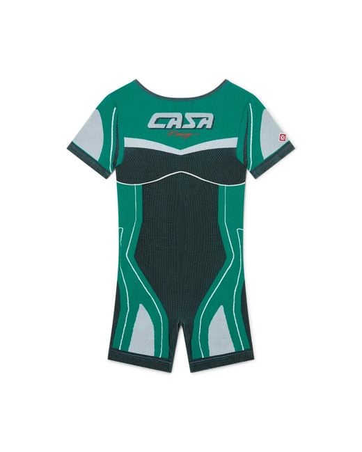 Casablanca Paris Green Casa Sport Seamless Jumpsuit, By