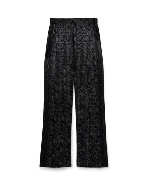 Casablanca Paris Black Heart Monogram Pyjama Silk Trousers, By for men