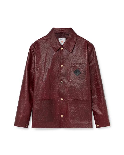 Casablanca Paris Red Leather Workwear Jacket, By for men