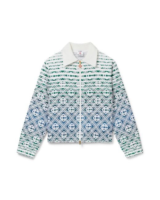 Casablanca Paris Blue Veste En Tissu Éponge À Monogramme Dégradé for men