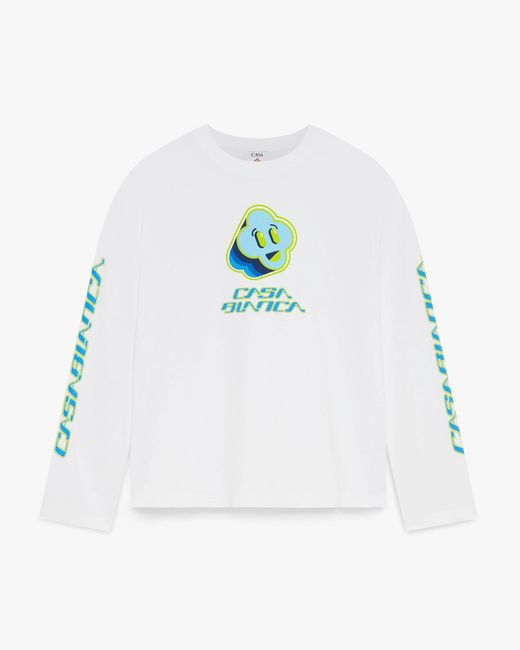 Casablanca Paris White Cc Smile Future Long Sleeve T-Shirt, By