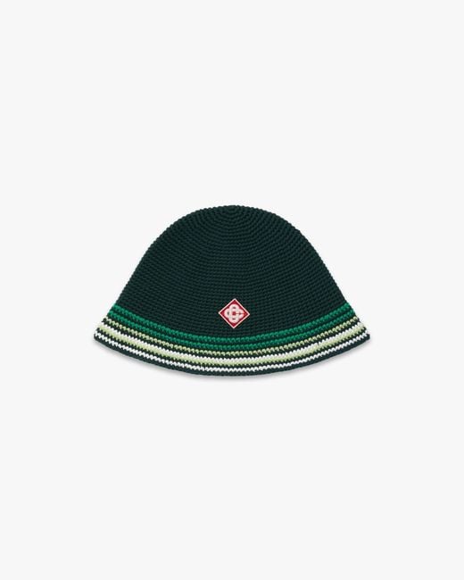 Casablanca Paris Green Striped Crochet Hat, By for men