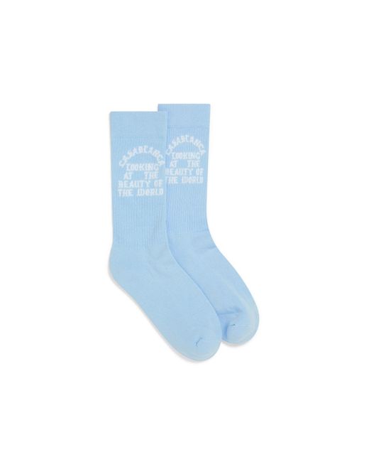 Casablanca Paris Blue Chaussettes Beauty Of The World for men