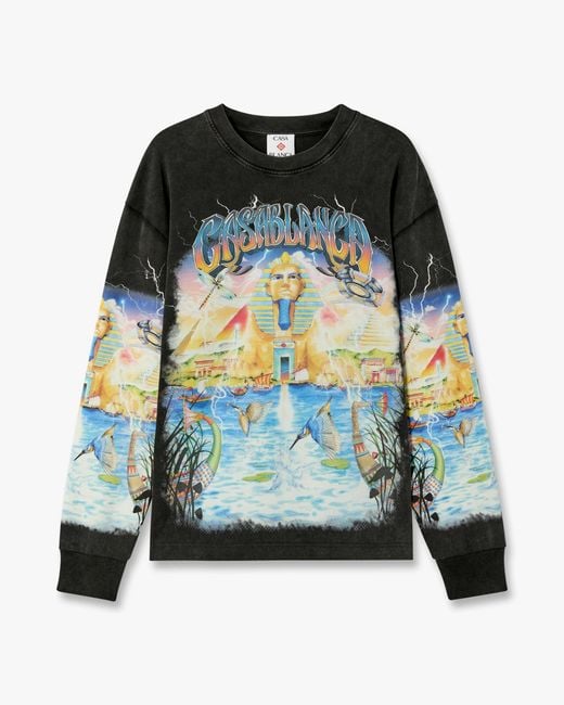 Casablanca Paris Black Egypt As It Was Long Sleeve T-Shirt, By for men