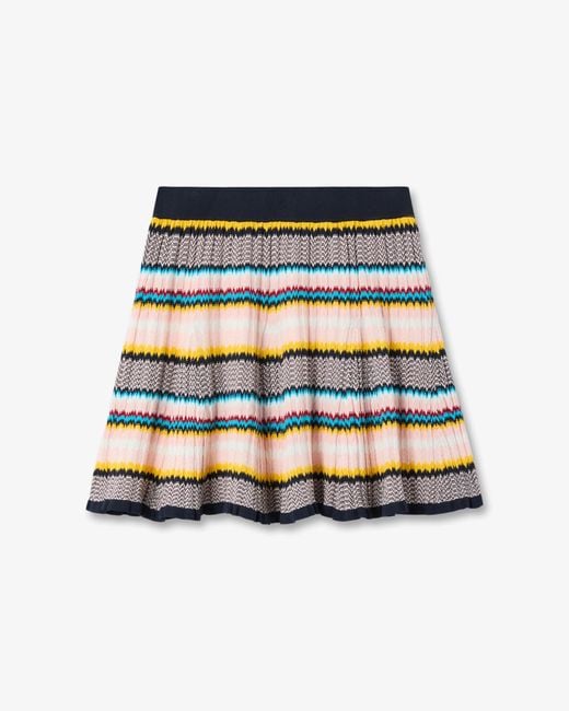 Casablanca Paris White Multicolour Knit Chevron Mini Skirt, By