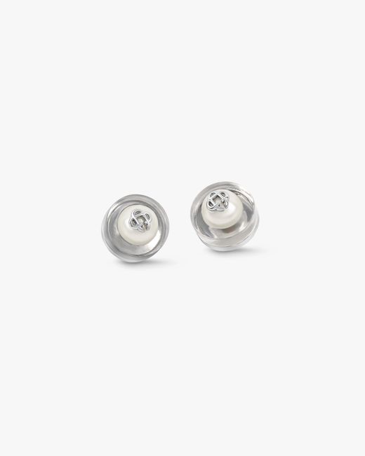 Casablanca Paris White Sci-Fi Pearl Ear Studs for men