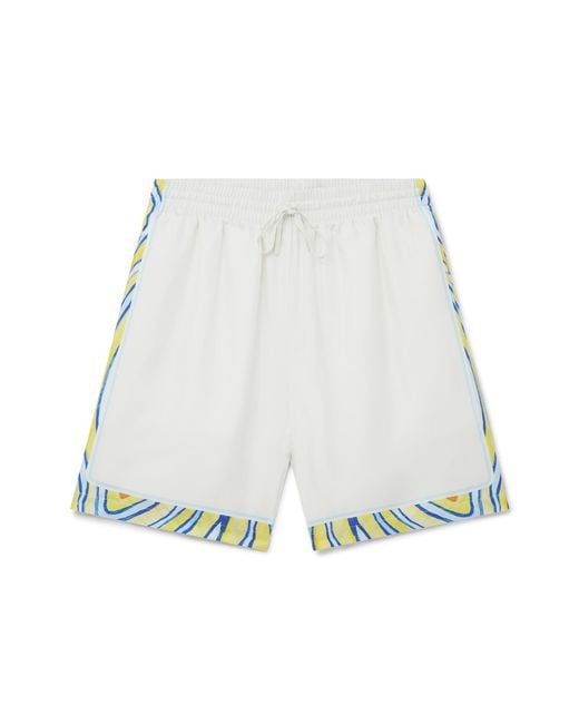 Casablanca Paris White Aquatique Silk Shorts, By for men