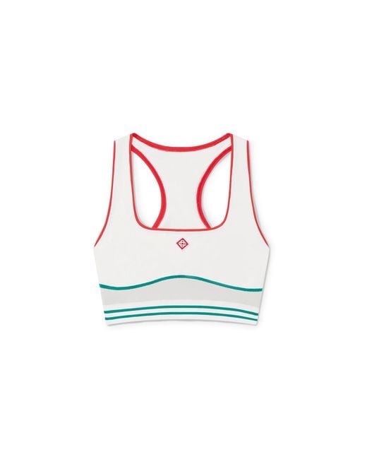 Casablanca Paris White Brassière De Sport Sans Coutures
