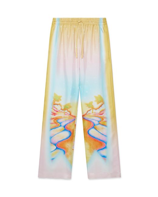 Casablanca Paris White Pantalon En Soie Psychedelic Nirvana for men