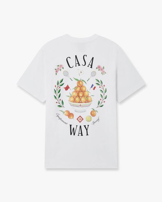 Casablanca Paris White Casaway Short Sleeve T-Shirt for men