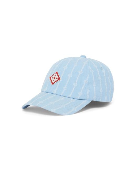 Casablanca Paris Blue Casquette À Rayures Et Écusson Laurel for men