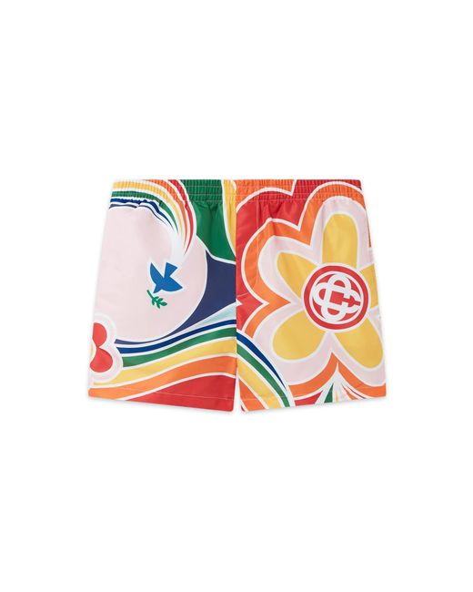 Casablanca Paris White Le Pouvoir Des Fleurs Swim Trunks, By for men