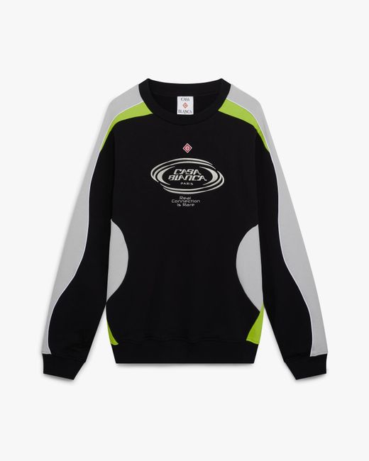 Casablanca Paris Black Sweat-Shirt À Manches Longues En Color Block for men