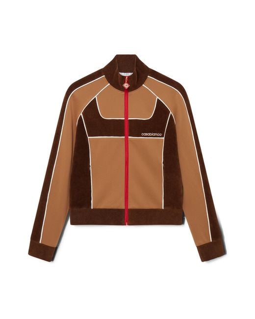 Casablanca Paris Brown Veste De Survêtement À Empiècements Chenille