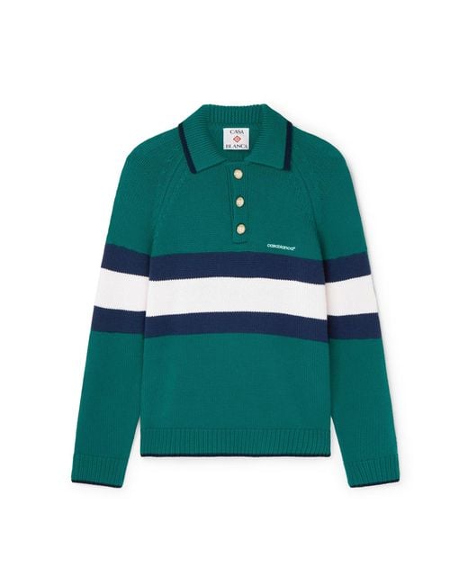 Casablanca Paris Green Polo Colourblock for men