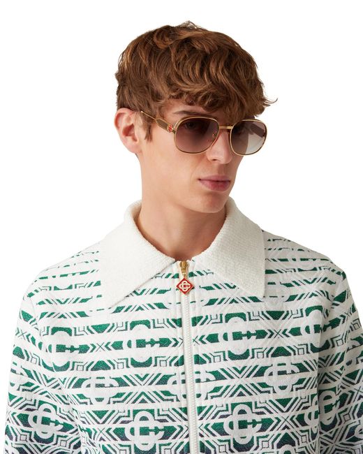 Casablanca Paris Blue Veste En Tissu Éponge À Monogramme Dégradé for men