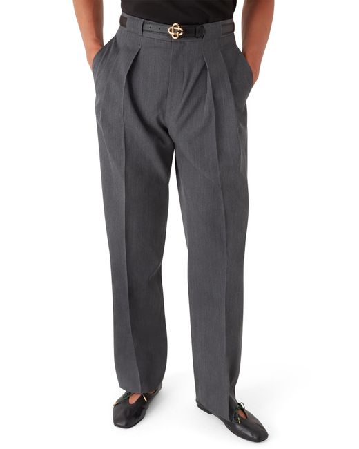 Casablanca Paris Gray Wool Tailoring Belt Loop Trousers, By for men
