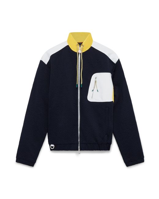 Casablanca Paris Blue Nylon Monogram Jacquard Jacket, By for men