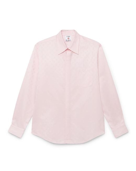 Casablanca Paris Pink Chemise À Manches Longues En Coton Avec Monogramme for men