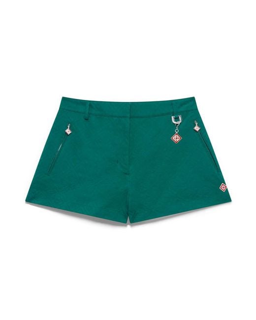 Casablanca Paris Green Cotton Monogram Jacquard Shorts, Size By