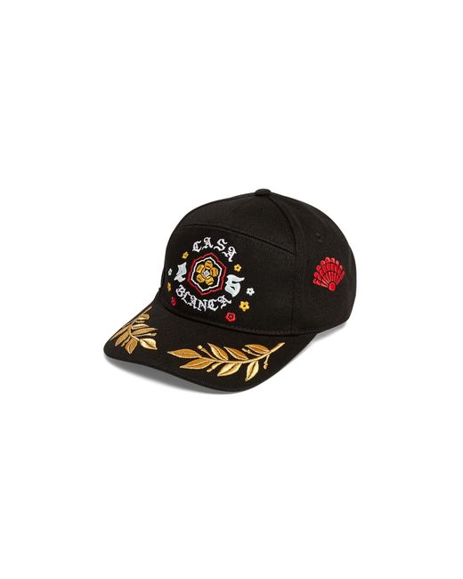 Casablanca Paris Black Casquette Brodée Emblem Laurel for men