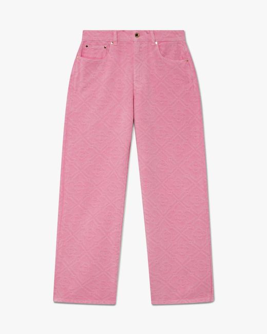 Casablanca Paris Pink Monogram Denim Jeans, Size By