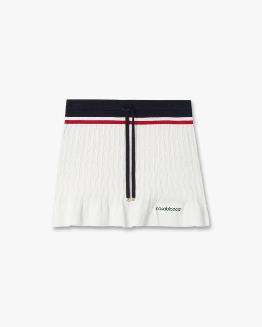 Casablanca Paris Blue Cream & Knit Tennis Mini Skirt, By
