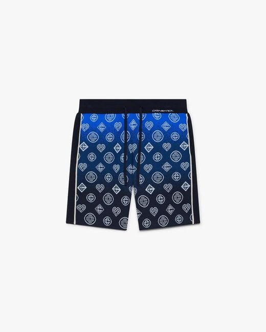 Casablanca Paris Blue Short Bleu Marine En Maille À Monogramme Dégradé for men