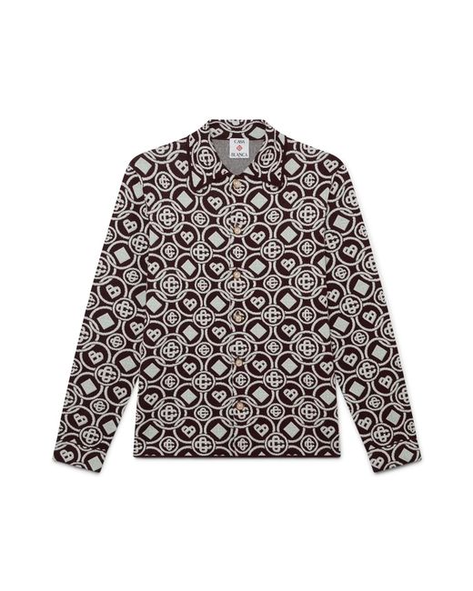 Casablanca Paris Gray Chemise En Maille De Coton À Monogramme for men