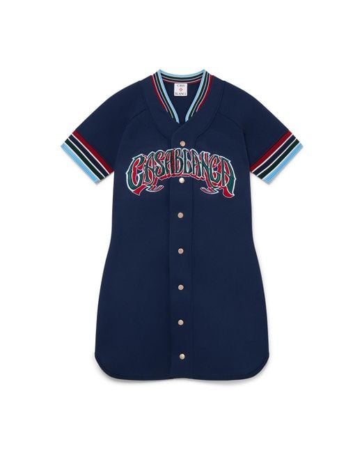 Casablanca Paris Blue Robe De Baseball En Maille