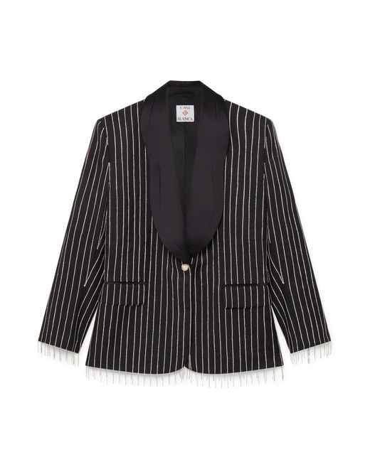Casablanca Paris Black Crystal Embellished Tailored Jacket, Size By