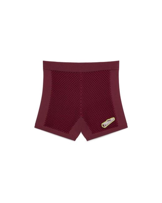 Casablanca Paris Red Burgundy Jacquard Shorts, By