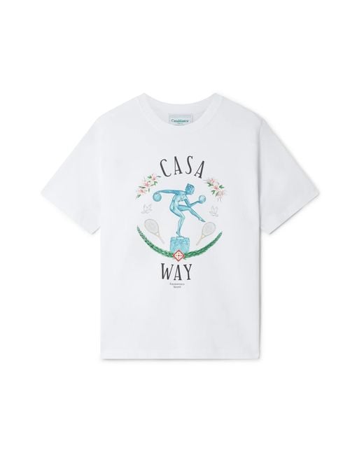 Casablanca Paris White T-Shirt À Manches Courtes Statue En Marbre