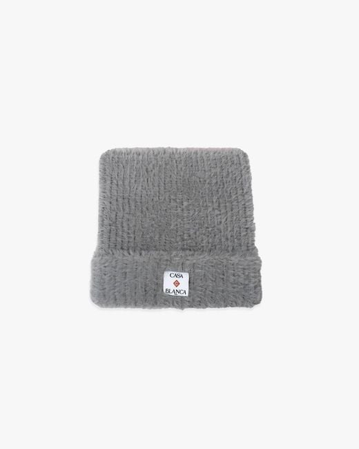 Casablanca Paris Gray Fluffy Square Beanie By for men