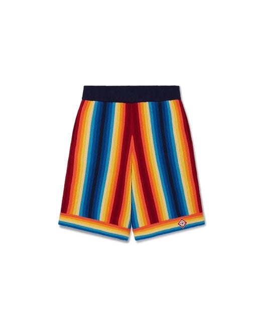 Casablanca Paris Red Short En Tissu Éponge À Rayures Dégradées for men