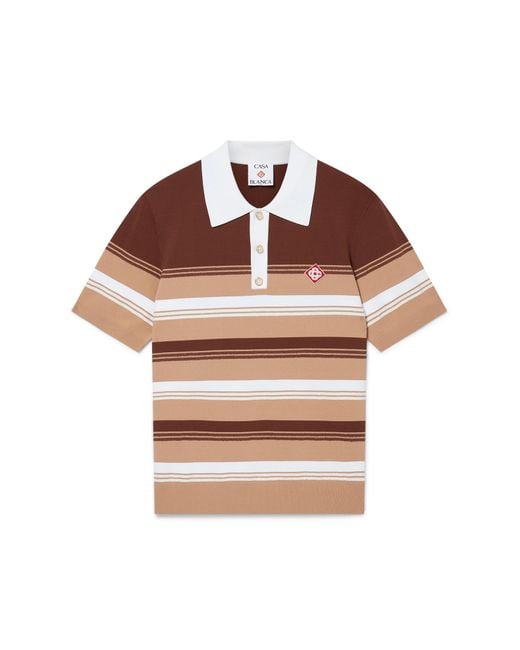 Casablanca Paris Brown Polo À Rayures for men