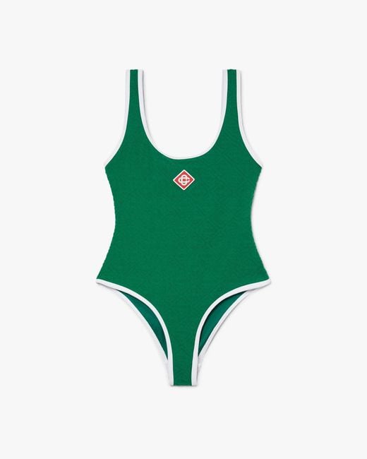 Casablanca Paris Green Maillot De Bain Une Pièce À Monogramme