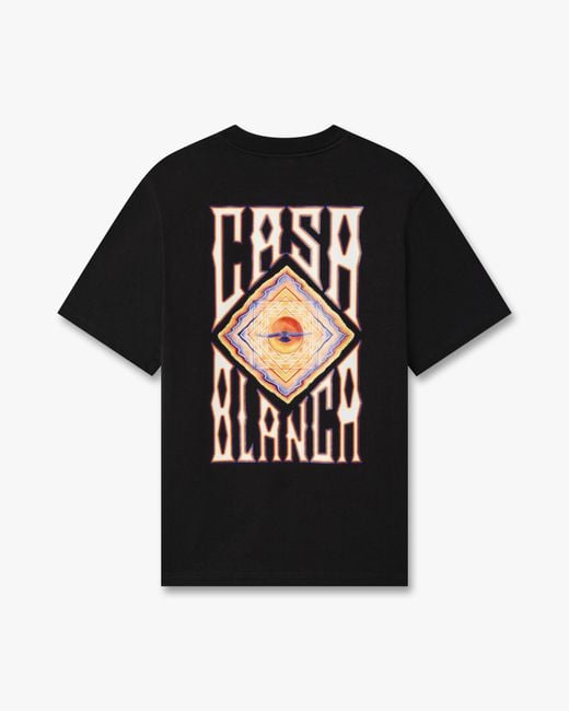 Casablanca Paris Black Hermons Mirage Short Sleeve T-Shirt, By for men