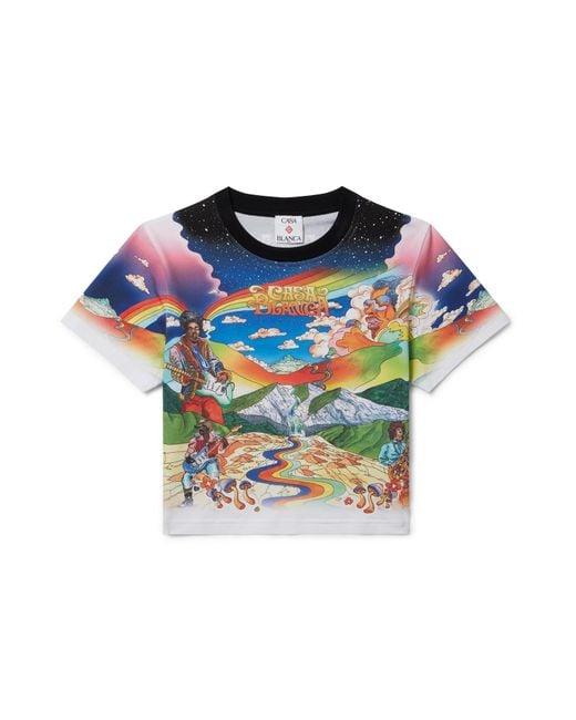 Casablanca Paris Blue T-Shirt Court La Musique