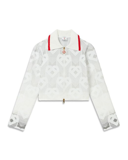 Casablanca Paris White Veste En Tissu Éponge Dégradé À Monogramme Caur