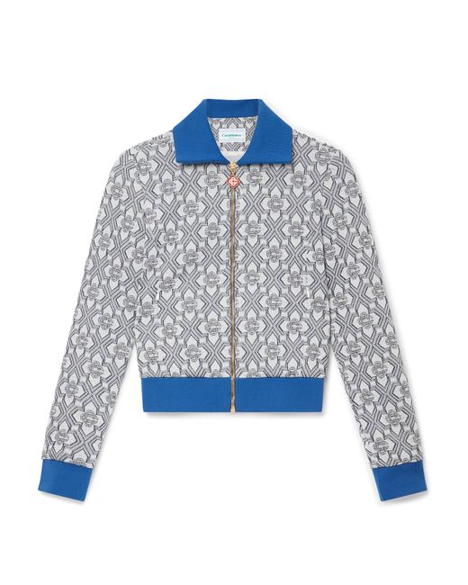 Casablanca Paris Blue Zip Jacquard Knit Trackpants, By