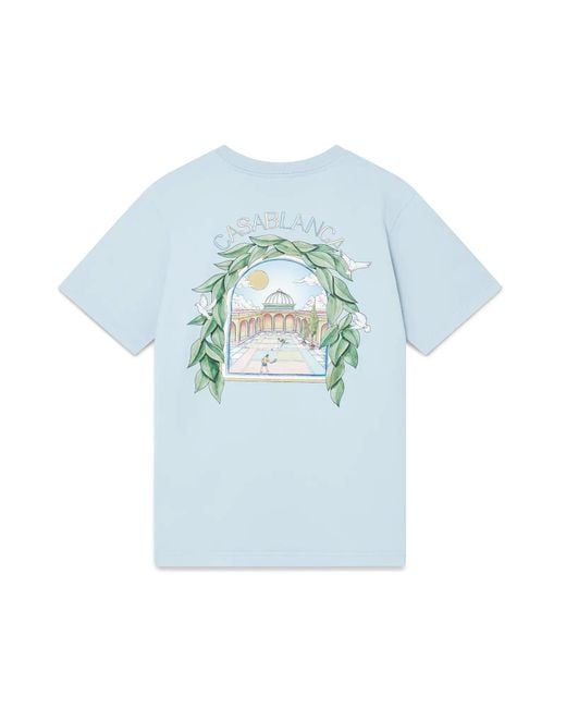 Casablanca Paris Blue T-Shirt À Manches Courtes L'Arche De Tennis for men