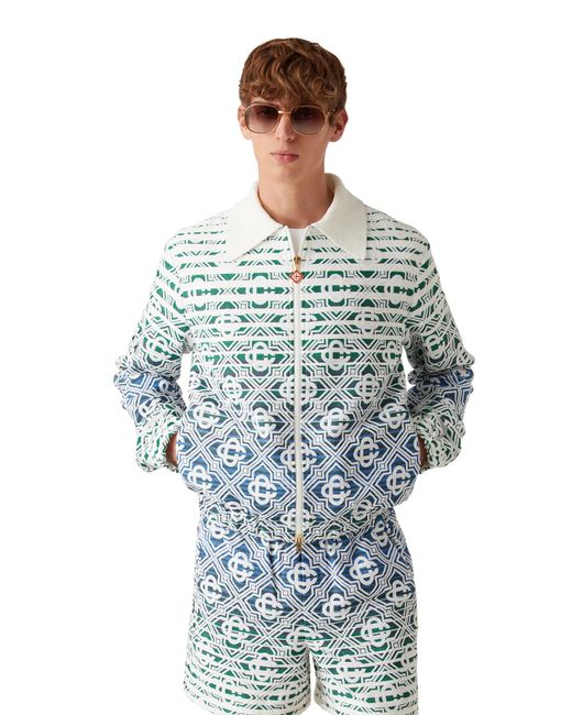 Casablanca Paris Blue Veste En Tissu Éponge À Monogramme Dégradé for men