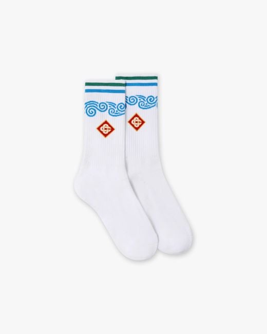 Casablanca Paris White Casa Wave Socks, By for men