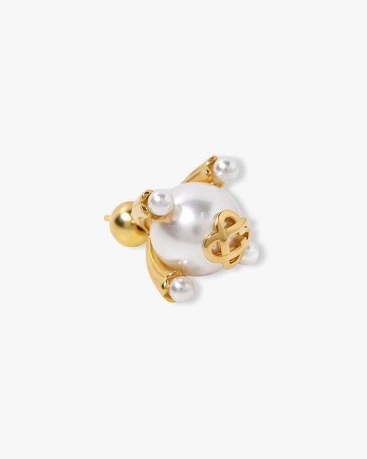 Casablanca Paris Metallic Lotus Pearl Studs By for men