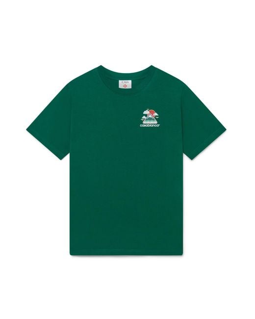 Casablanca Paris Green T-Shirt À Manches Courtes Montagne Ondulee for men