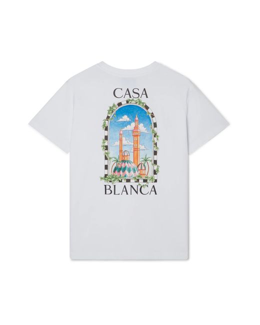 Casablanca Paris White Vue De Damas Short Sleeve T-Shirt, By